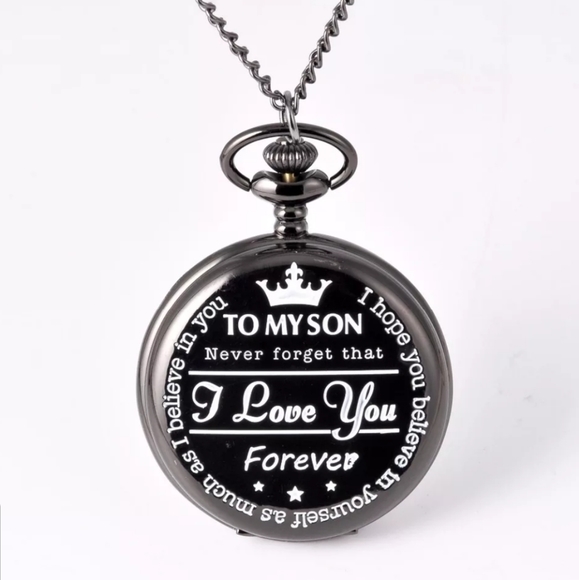 Other - 🎉HP🎉🆕️"To my son" black pocket/necklace watch